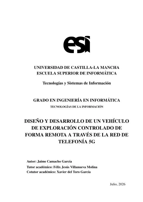 Portada de la memoria del TFG