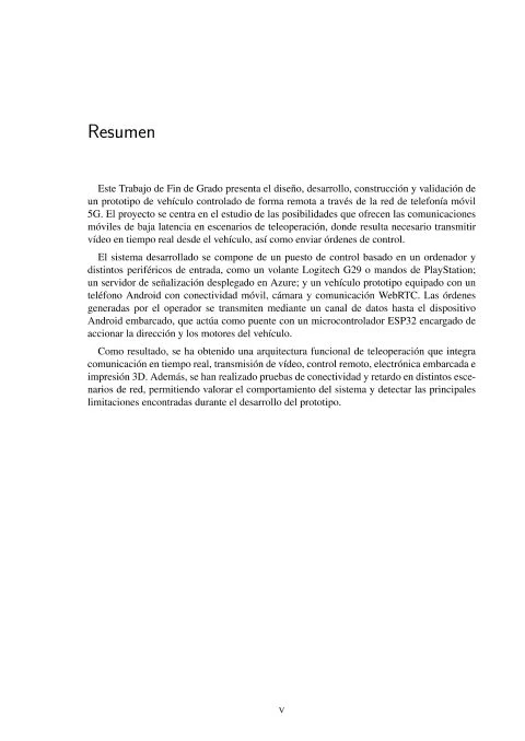Resumen de la memoria del TFG